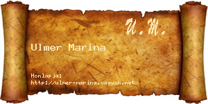 Ulmer Marina névjegykártya